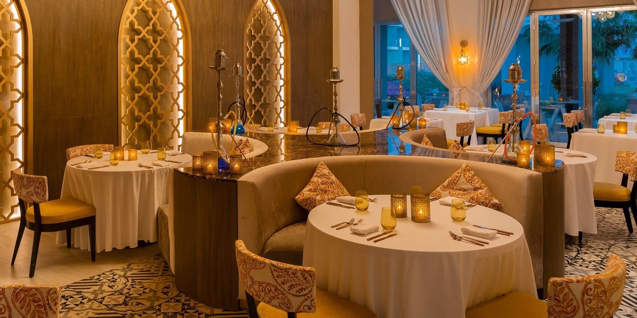 Habibi Middle Eastern restaurant at Le Blanc Spa Resort Los Cabos offering elevated Mediterranean and mezze-style dining